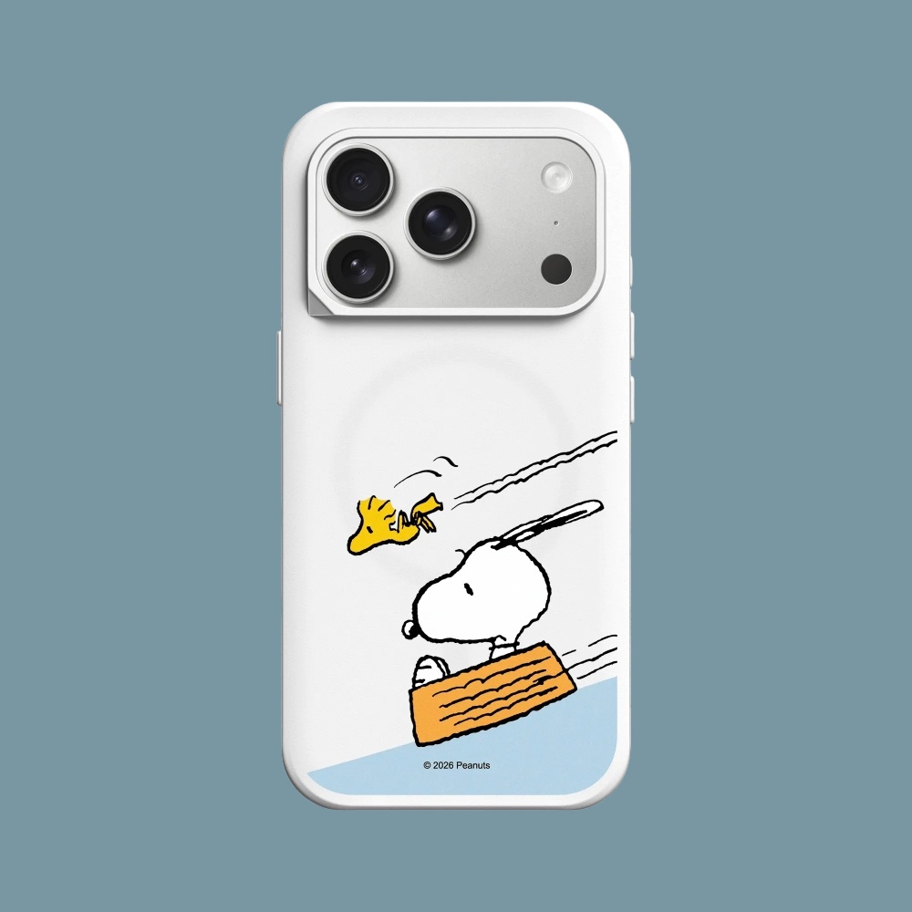 犀牛盾 iPhone 15/16/17/18系列 SolidX MagSafe兼容 強化吸震緩衝防摔磁吸手機殼/Snoopy史努比-溜滑梯 (經典白)