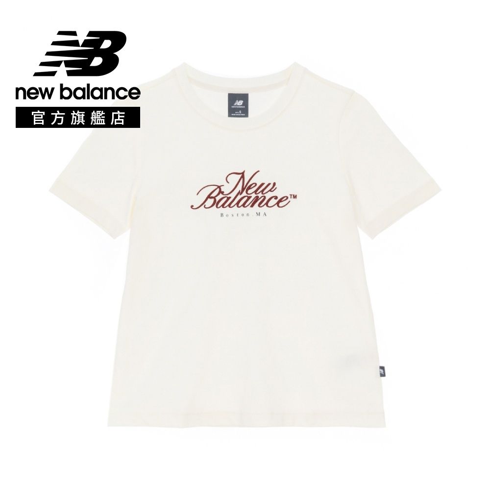 【New Balance】復古標誌短袖上衣_女性_米杏色_WT61R8WDCIC