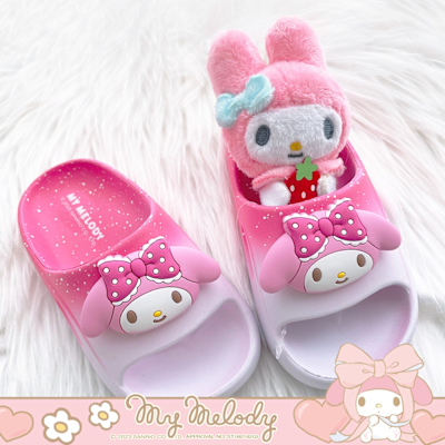 Ann’S正版三麗鷗授權-美樂蒂大臉系列漸層星空防水童鞋涼鞋拖鞋1.5cm-粉