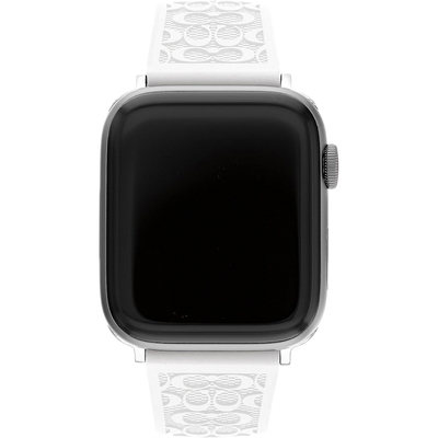 COACH Apple Watch 錶帶 42/44/45mm 適用 矽膠錶帶 寵愛媽媽 送禮推薦-白色(不含手錶)
