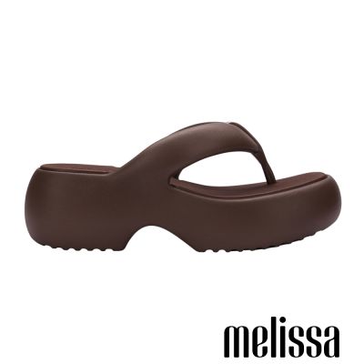 Melissa-夾腳雲朵厚底拖鞋-咖啡色