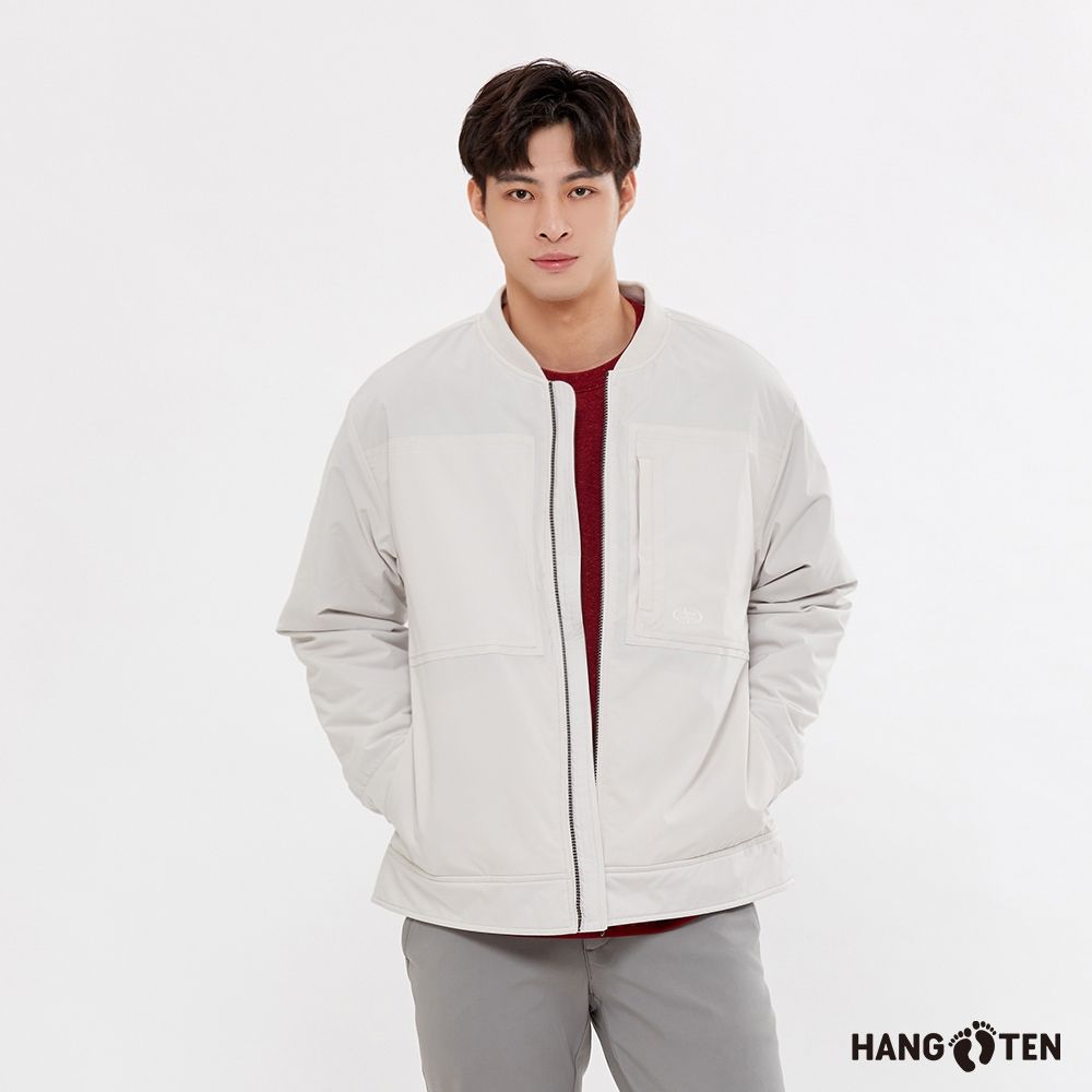 Hang Ten-男裝-石墨烯鋪棉TEFLON防潑水飛行外套-多色選【時時樂限定】 (Hang Ten-男裝-石墨烯鋪棉TEFLON防潑水飛行外套-淺灰)