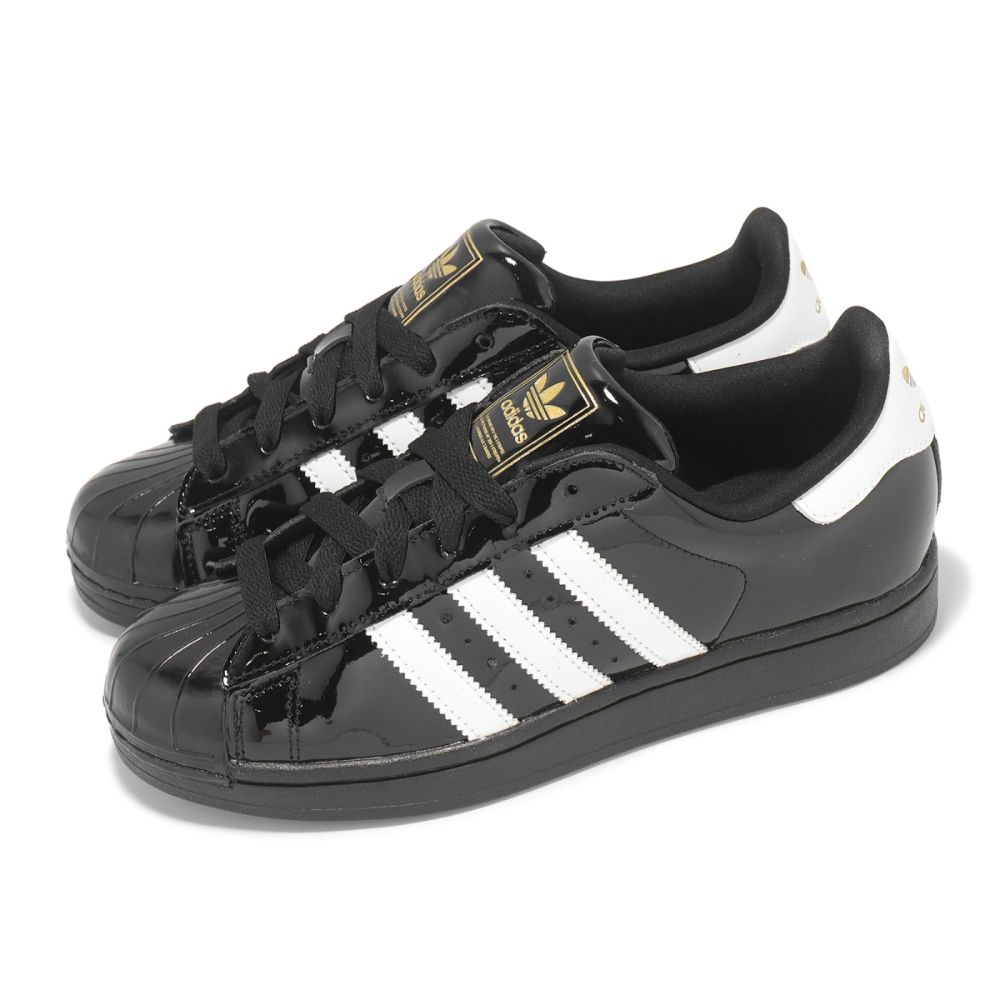 adidas 休閒鞋 Superstar II W 女鞋 Jennie著用款 黑 白 亮皮 漆皮 貝殼頭 愛迪達 JS4009