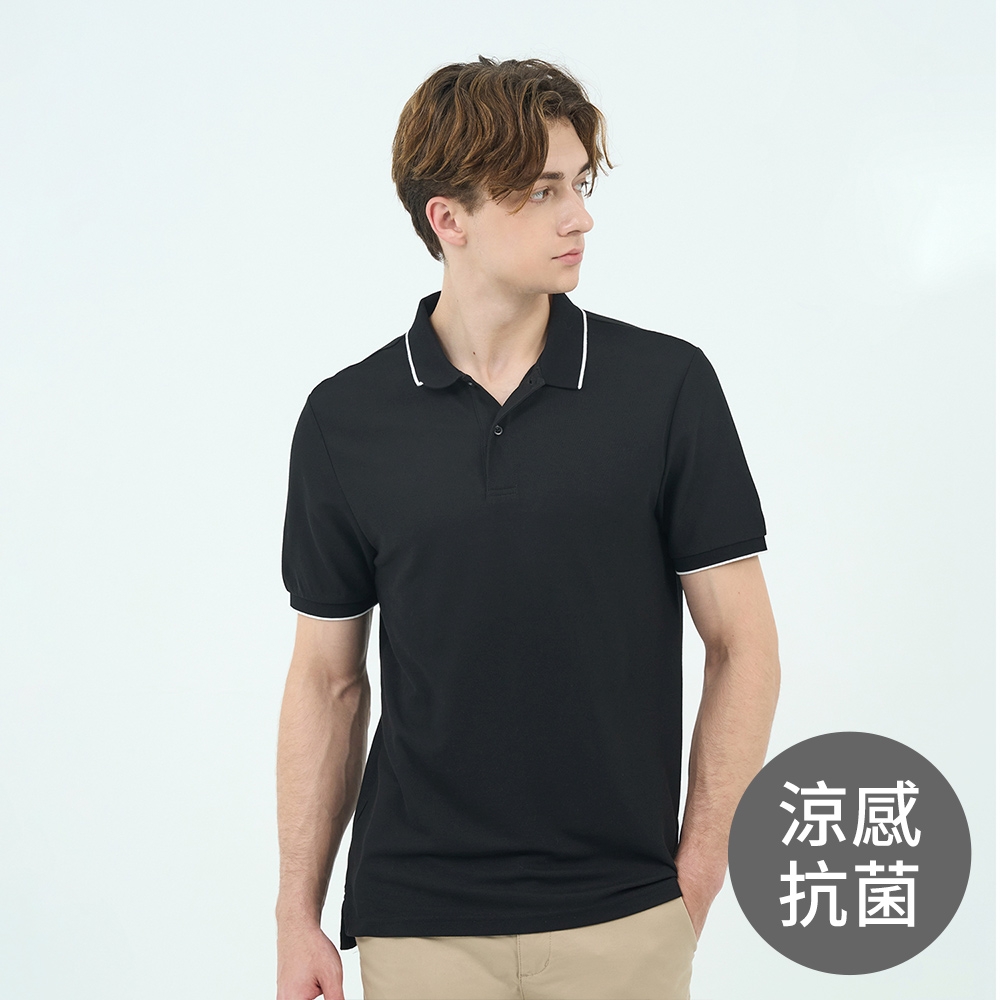 GIORDANO 男/女裝 涼感抗菌POLO / 短褲【超值任選】 (男款POLO 09 標誌黑)