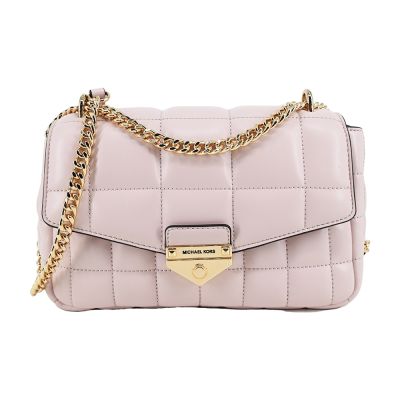 Michael Kors Soho 雲朵皮革絎縫鍊帶肩背包(粉)