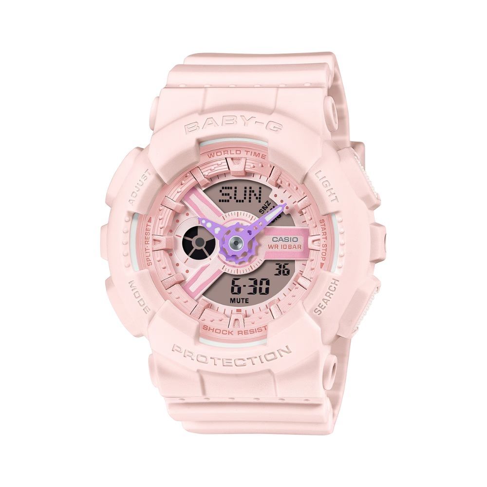 CASIO 卡西歐 BABY-G 柔和色彩 俏皮可愛 雙顯錶款 粉_BA-110AH-4A_43.4mm