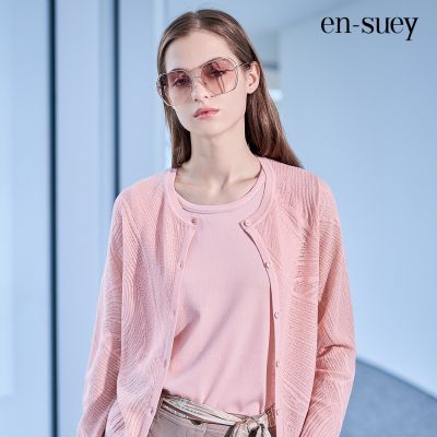 【en-suey 銀穗】EU精緻珠鏈繡領圈背心線衫