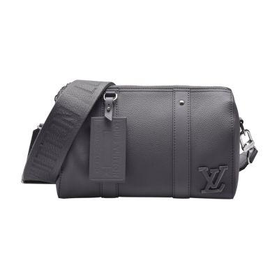 LOUIS VUITTON路易威登 LV  M59328 經典City keepall系列牛皮肩背/斜背包(灰色)