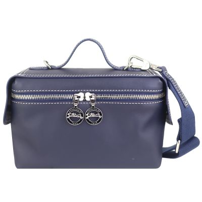 Longchamp LE PLIAGE XTRA 標籤藍色牛皮肩背/手提兩用收納包