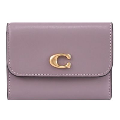 COACH 簡約C LOGO三折扣式短夾(灰-附可拆式零錢夾)