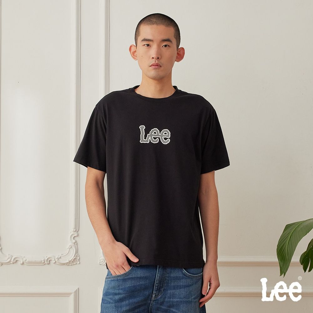 Lee 男款 舒適版型 LOGO短袖圓領TEE 三色 (黑色)