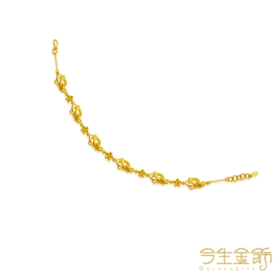 今生金飾 花之蝶舞手鍊 黃金手鍊(網路獨賣)