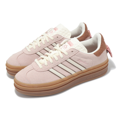 adidas 休閒鞋 Gazelle Bold W 女鞋 粉紅 棕 迪士尼貓兒 瑪麗 蝴蝶結 厚底增高 愛迪達 JR4244