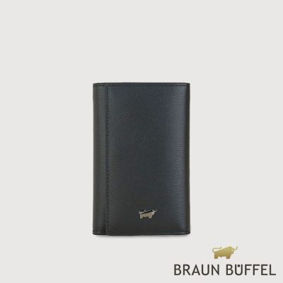 【BRAUN BUFFEL 德國小金牛】台灣總代理 卡特 鑰匙包-黑色/BF585-110-BK