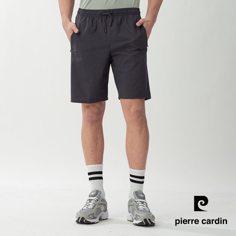 pierre cardin 皮爾卡登 網路獨家 男款 輕量舒適涼感機能短褲(多色任選) (灰色)