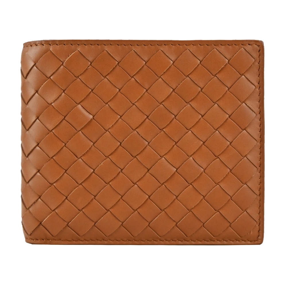 BOTTEGA VENETA 寶緹嘉   經典編織小牛皮對開8卡短夾(棕色)