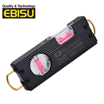 Ebisu Diamond】雙吊掛黑色烤漆水平尺-紅泡(ED-TBOXBR) | 墨線儀