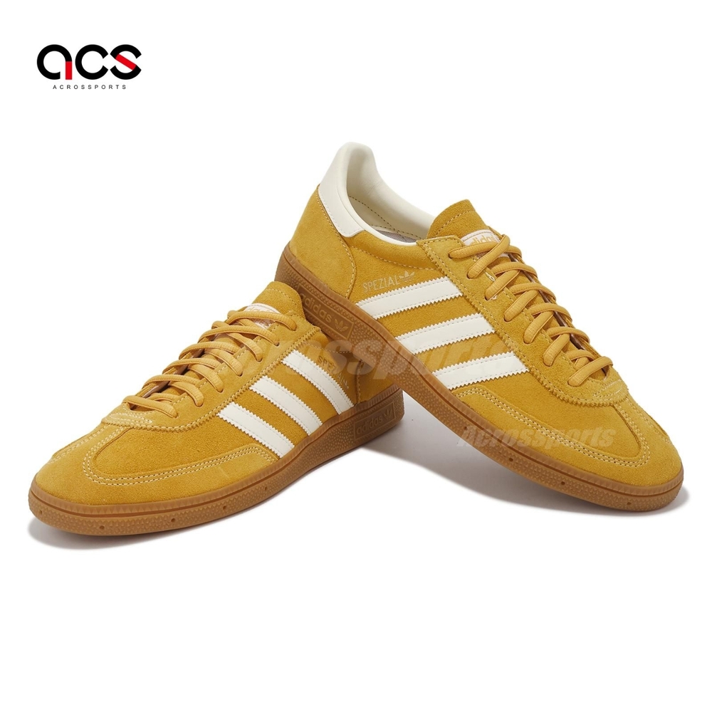 adidas 休閒鞋Handball Spezial 男鞋女鞋芥末黃白麂皮情侶鞋愛迪達