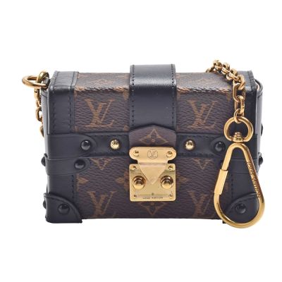 LOUIS VUITTON路易威登 LV M62553經典Monogram 塗層帆布皮革硬箱造型Trunk鎖扣多功能鑰匙包(展示品-棕色)