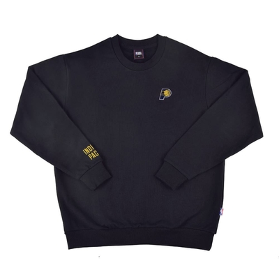 NBA 球隊刺繡 大學T 長袖上衣 溜馬隊 黑色-NBASSB_IND