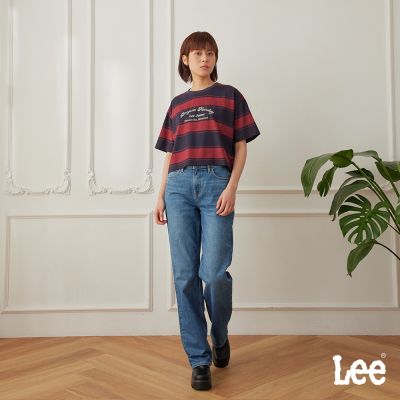 Lee 女款 季節性版型 LEE JEANS條紋短版短袖圓領TEE 二色