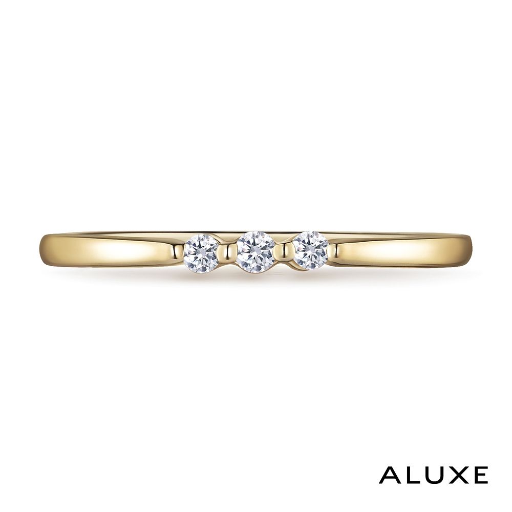 ALUXE 亞立詩 10K金 鑽石戒指 三重奏 RW1210