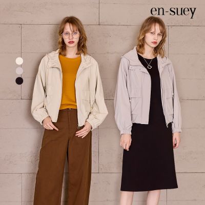 【en-suey 銀穗】網路限定 工裝風連帽抽繩短款長袖外套