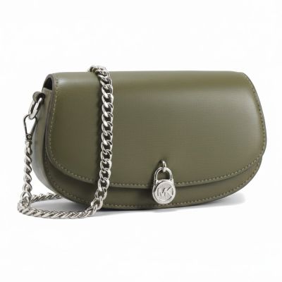 Michael Kors MILA高雅美型皮革金屬鍊帶肩背/斜背包35T5S1MC5L(橄欖綠)