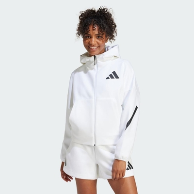 adidas 愛迪達 外套 女款 運動連帽外套 W Z.N.E. FZ 白 JE7849