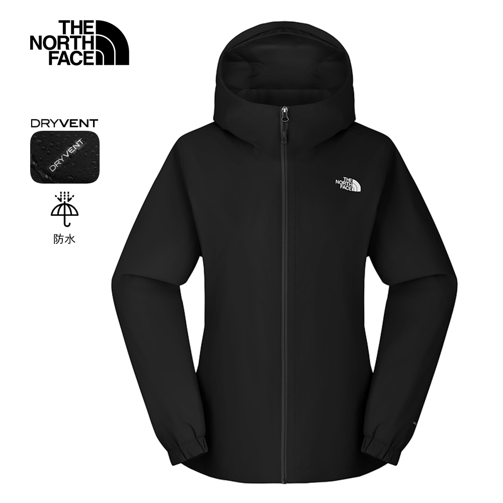 【The North Face 官方旗艦】北面女款黑色DryVent防水透氣衝鋒衣｜8EYGJK3 外套