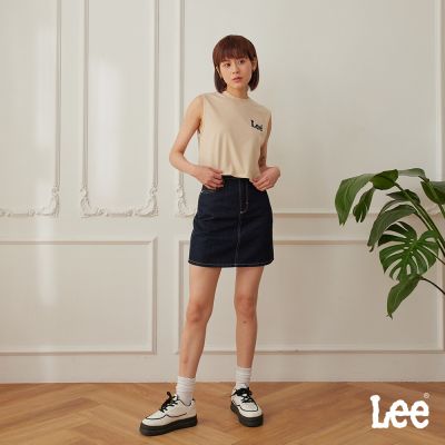 Lee 女款 牛仔短裙 A字剪裁 深藍洗水