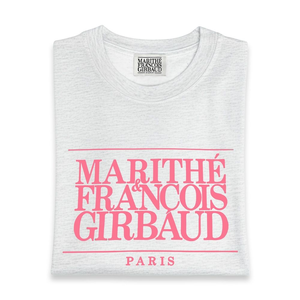 MARITHÉ FRANÇOIS GIRBAUD經典短袖T恤(中性款)多款 (灰色-粉字)