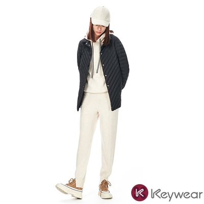KeyWear奇威名品 輕暖科技棉外套-黑色