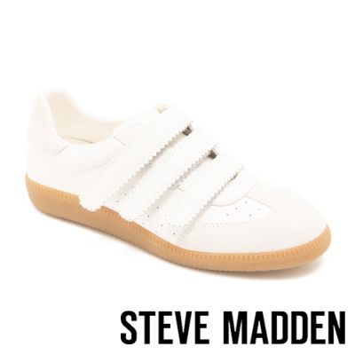 STEVE MADDEN-真皮拼接魔鬼氈休閒鞋 TWTHEA-白色