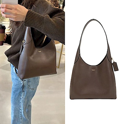 COACH BROOKLYN 28 粒紋牛皮手提 肩背包(咖啡色)