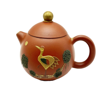 藏茶轉運-硃砂描金茶壺B02 | 琴音壺/煮水壺| Yahoo購物中心