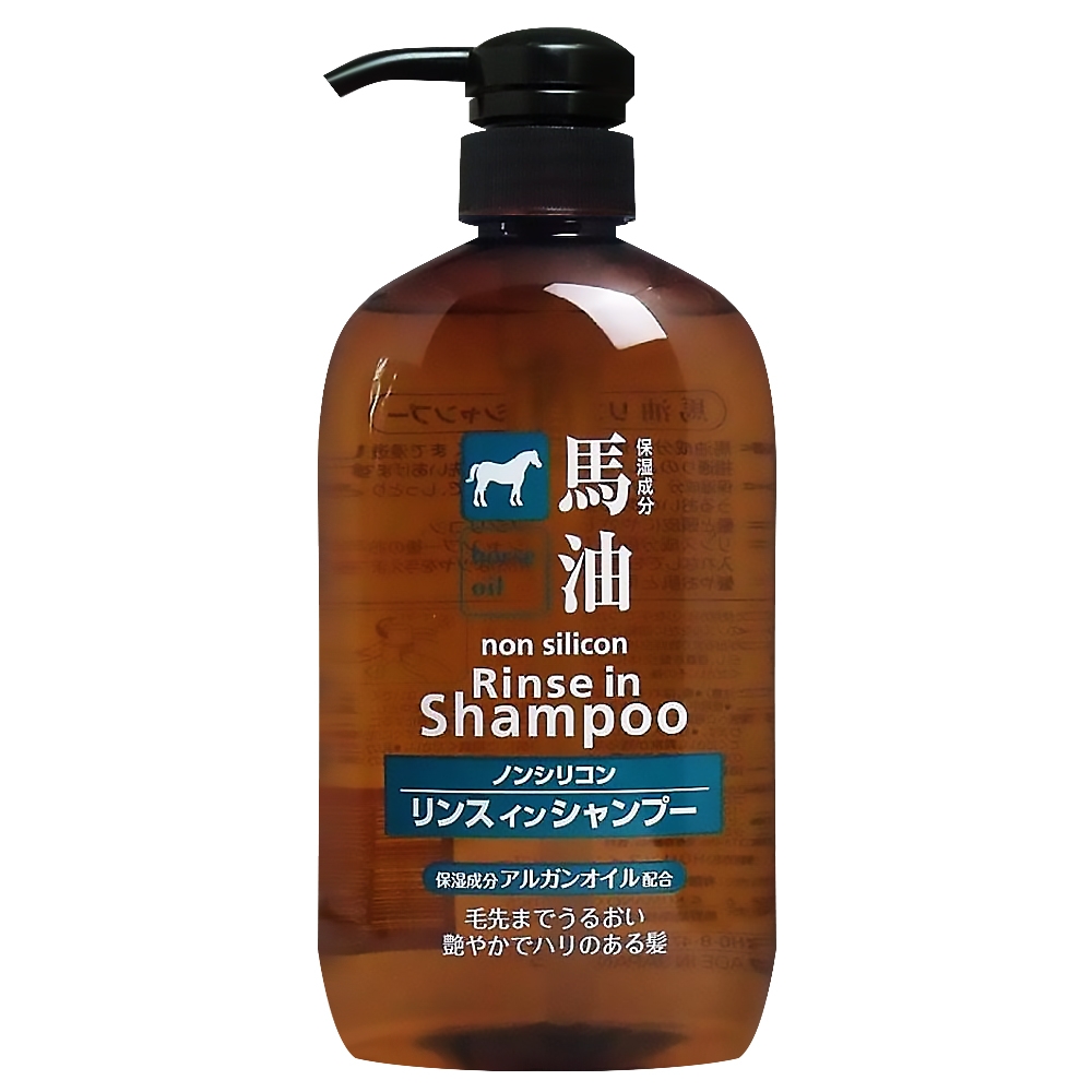 日本熊野馬油二合一洗髮精600ml 零矽靈 受損修護