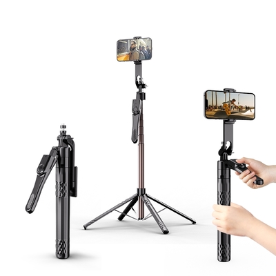 ANTIAN C11 鋁合金四腳雲臺手持穩拍藍牙自拍棒 360°旋轉直播攝影四腳架 折疊收納旅行自拍棒 185cm