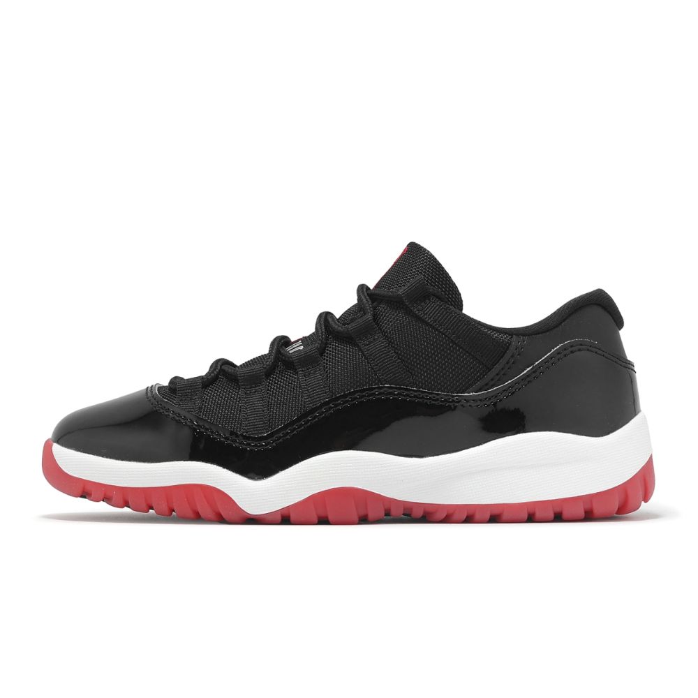 Nike 童鞋Jordan 11 Retro Low PS 中童Bred 黑紅休閒鞋AJ11 FV5116-006