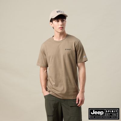 JEEP  男裝 台灣黑熊印花短袖T恤-咖啡色
