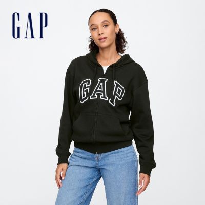 【GAP】女裝|Logo連帽外套-黑色/海軍藍(678782)