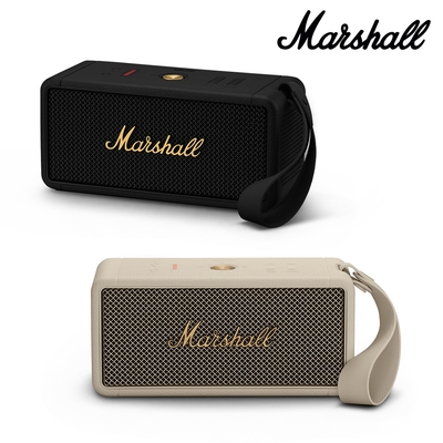 【美品】Marshall Middleton Marshall Middleton Portable Bluetooth Speaker, Black and Brass