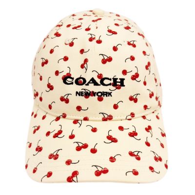 COACH 經典鴨舌棒/棒球帽(櫻桃/米白)