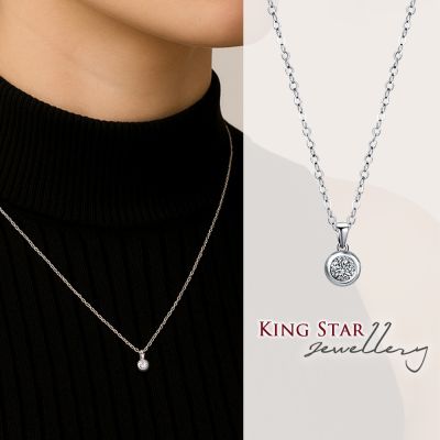 King Star 鉑金台 天然鑽石項鍊 泡泡(20分視覺效果)