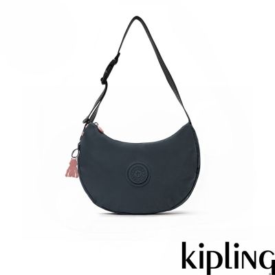 Kipling (網路獨家款) 藍粉拼接月彎型肩背包-JANILA