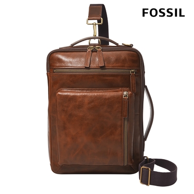FOSSIL Buckner 行動族真皮電腦包-咖啡色 MBG9598222