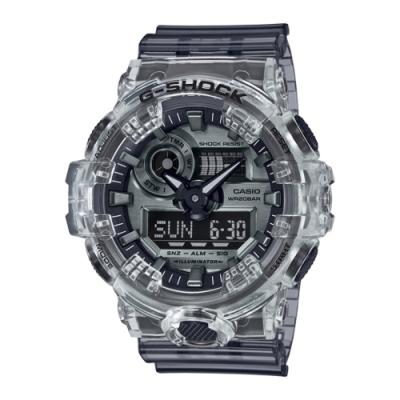 G-SHOCK 半透明設計復古年代休閒運動雙顯錶(GA-700SK-1A)/53.4mm