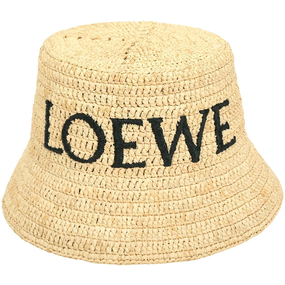 LOEWE 羅威 字母酒椰纖維漁夫帽(自然色)