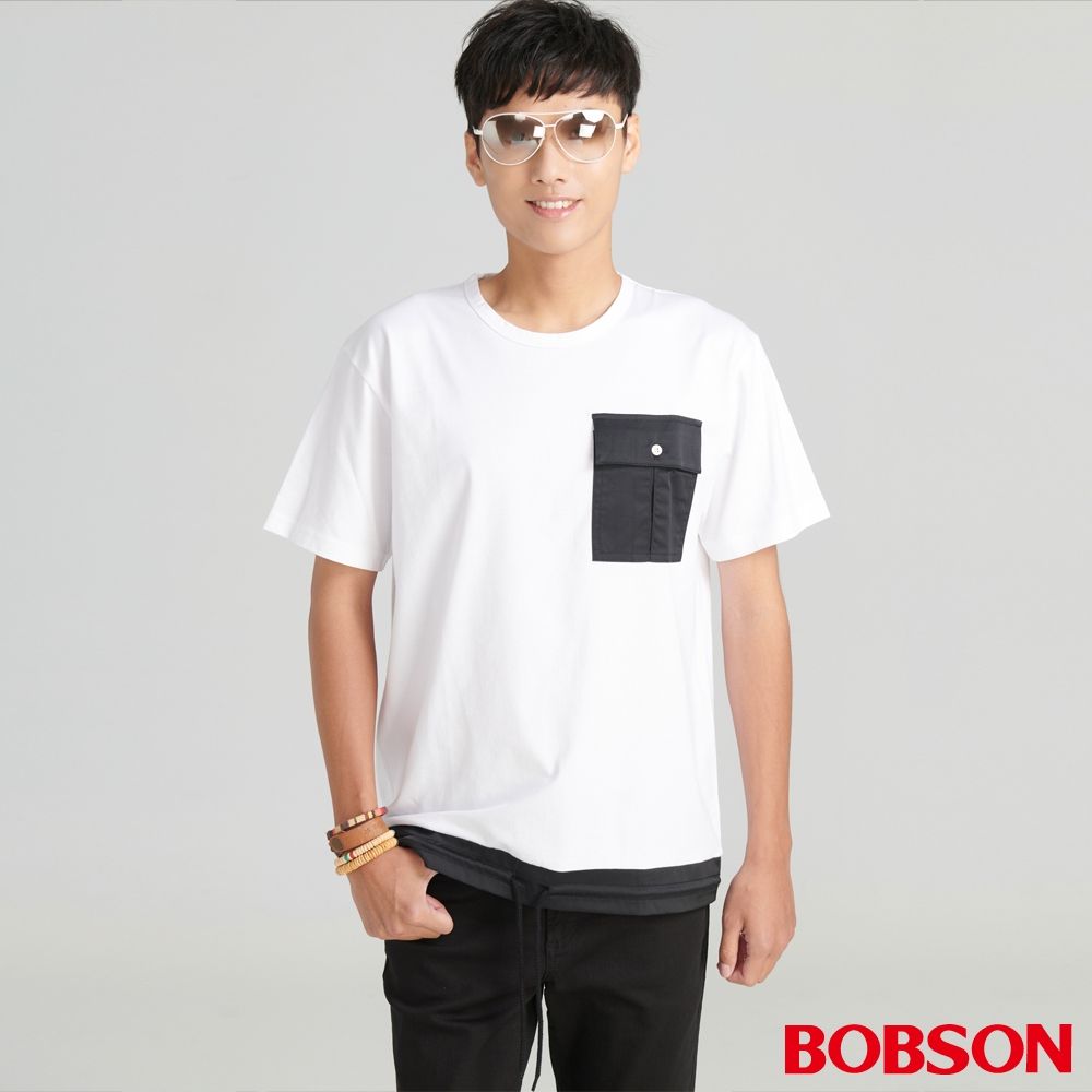 BOBSON 男款配布貼袋上衣 (70013-80)