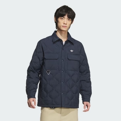 ADIDAS ORIGINALS 愛迪達 阿迪達斯 三葉草 男羽絨外套-藍色 LIGHTWEIGHT DOW-JD3747
